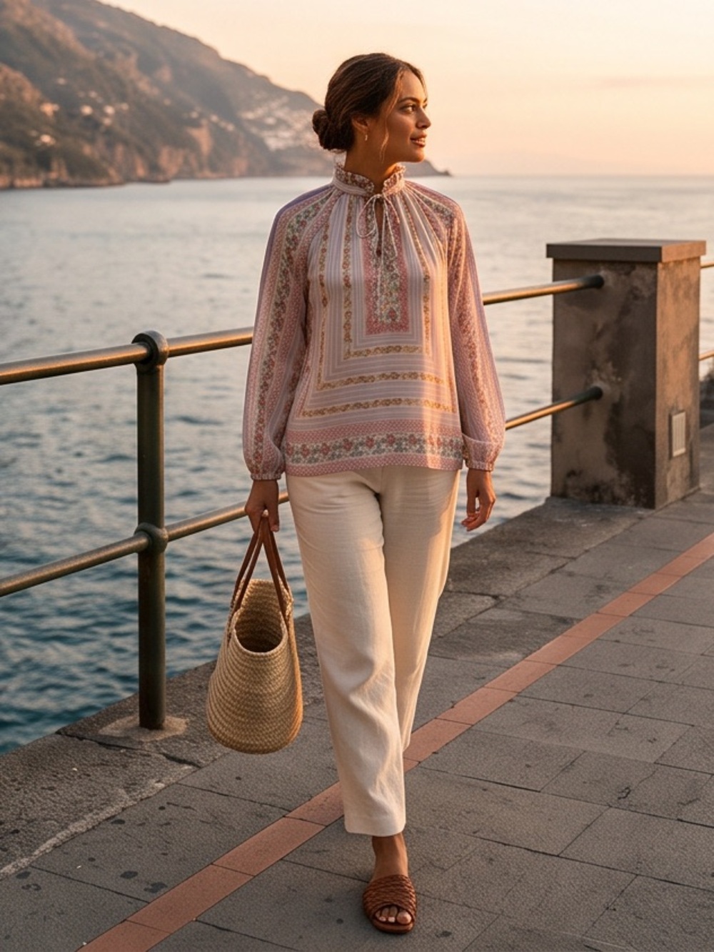 UNGARO WOMEN FASHION MULTICOLORED BARI BLOUSE - Picture 6 of 8
